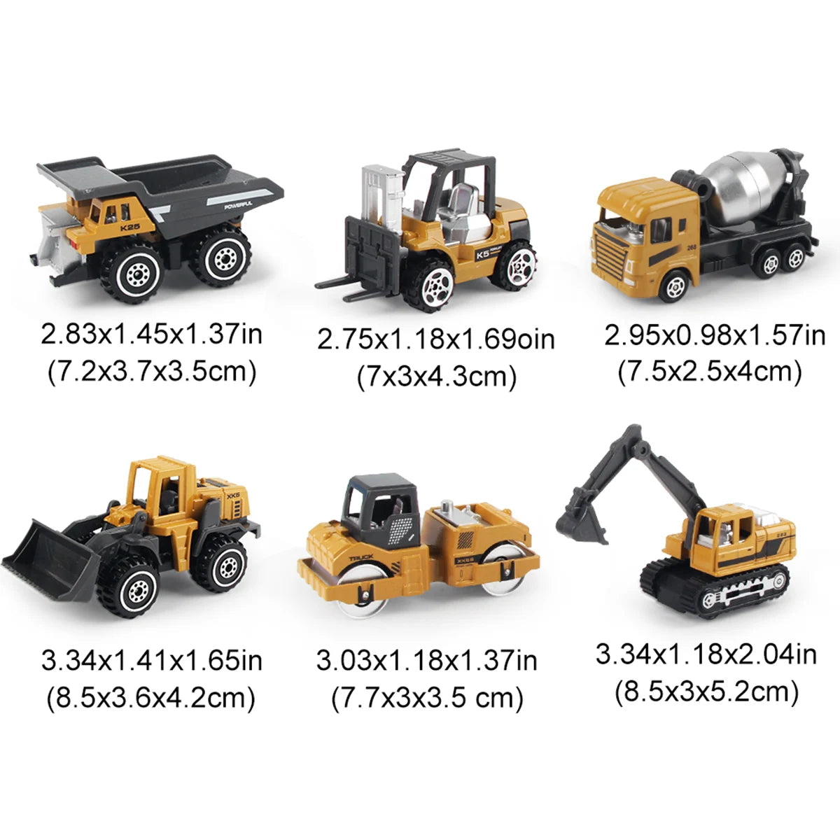 6pcs/set Engineering Construction Trucks