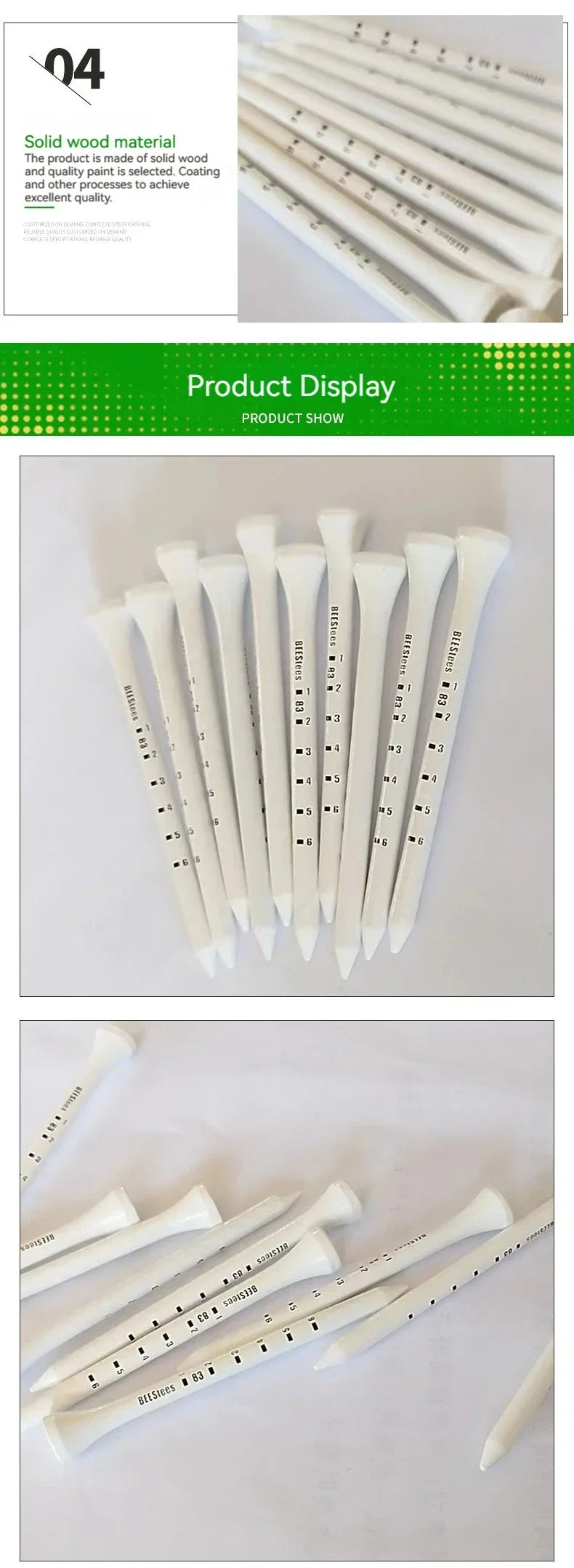 50pcs Durable Wooden Golf Tees