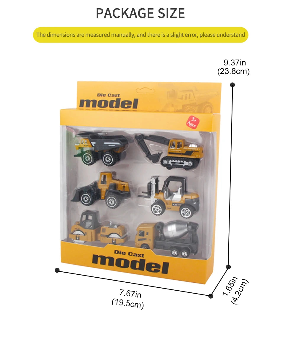 6pcs/set Engineering Construction Trucks