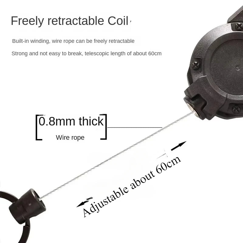 Outdoor Automatic Retractable Wire Rope Carabiner