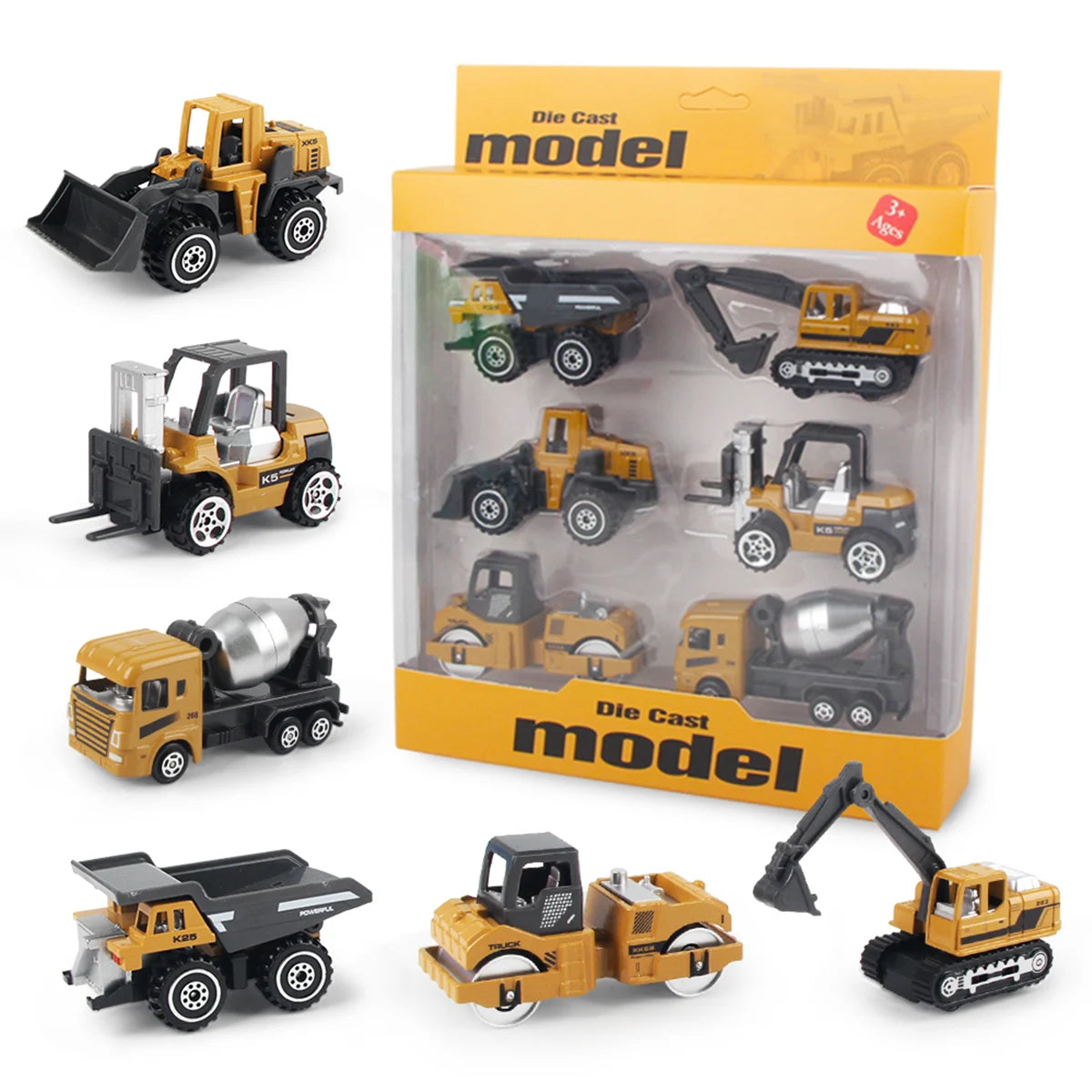 6pcs/set Engineering Construction Trucks