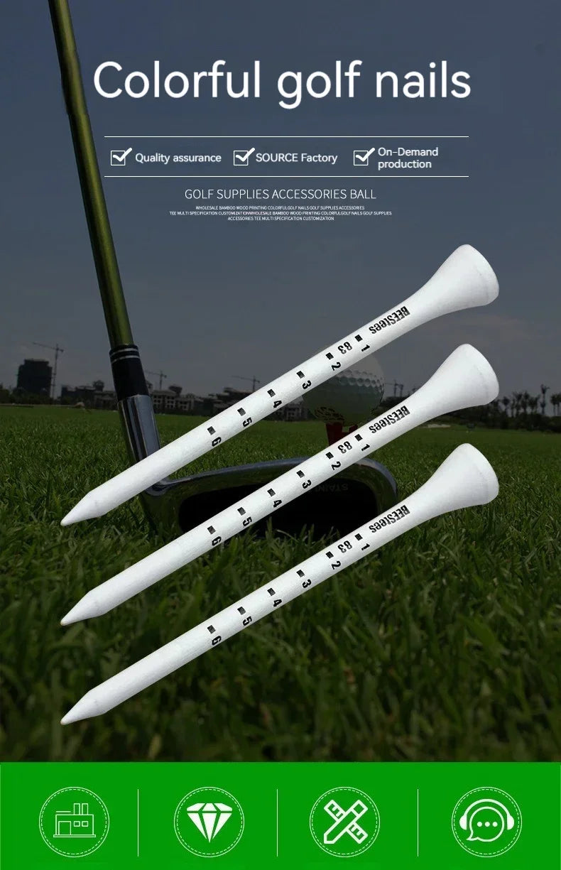 50pcs Durable Wooden Golf Tees