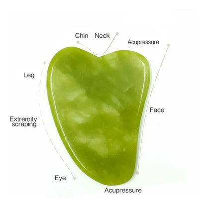 Natural Jade Roller + Gua Sha Natural Stone