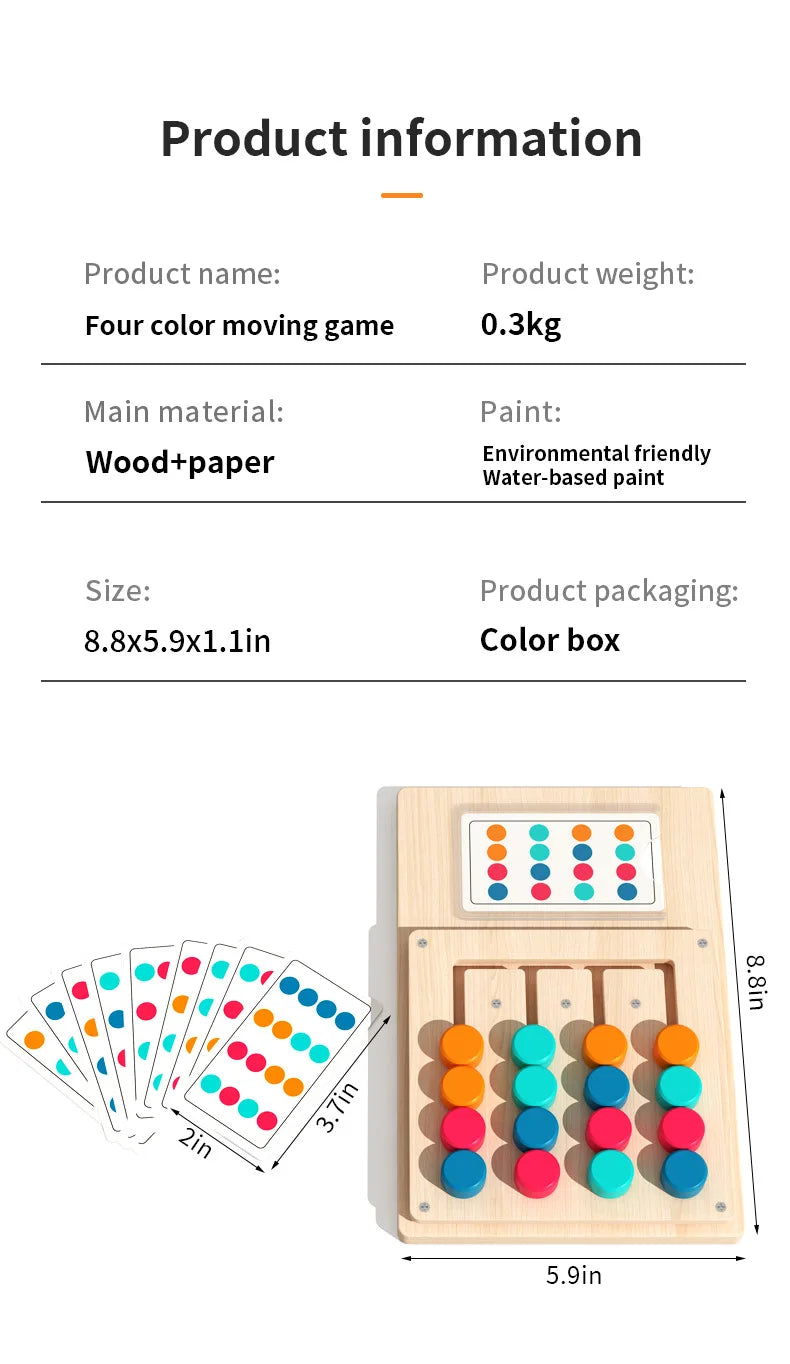 Wooden Colour Matching Cognition Game Board