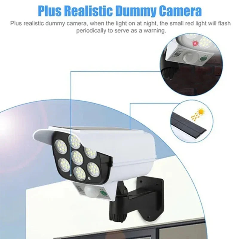 LED Motion Sensor Solar Light Dummy Security Camera