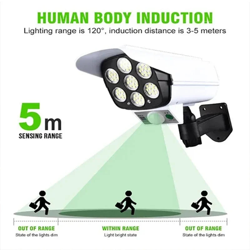 LED Motion Sensor Solar Light Dummy Security Camera