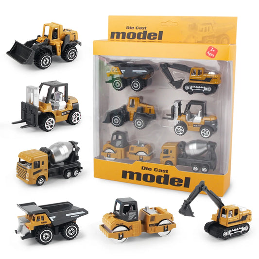 6pcs/set Engineering Construction Trucks